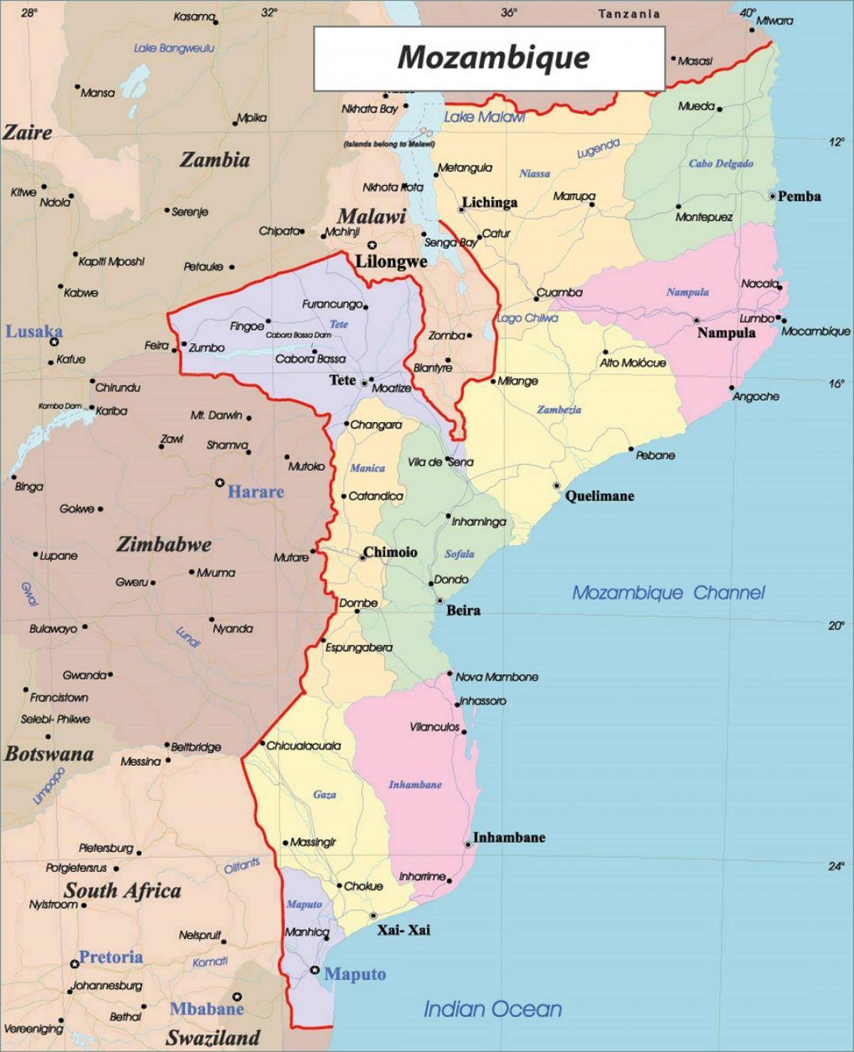 모잠비크 정치 지도