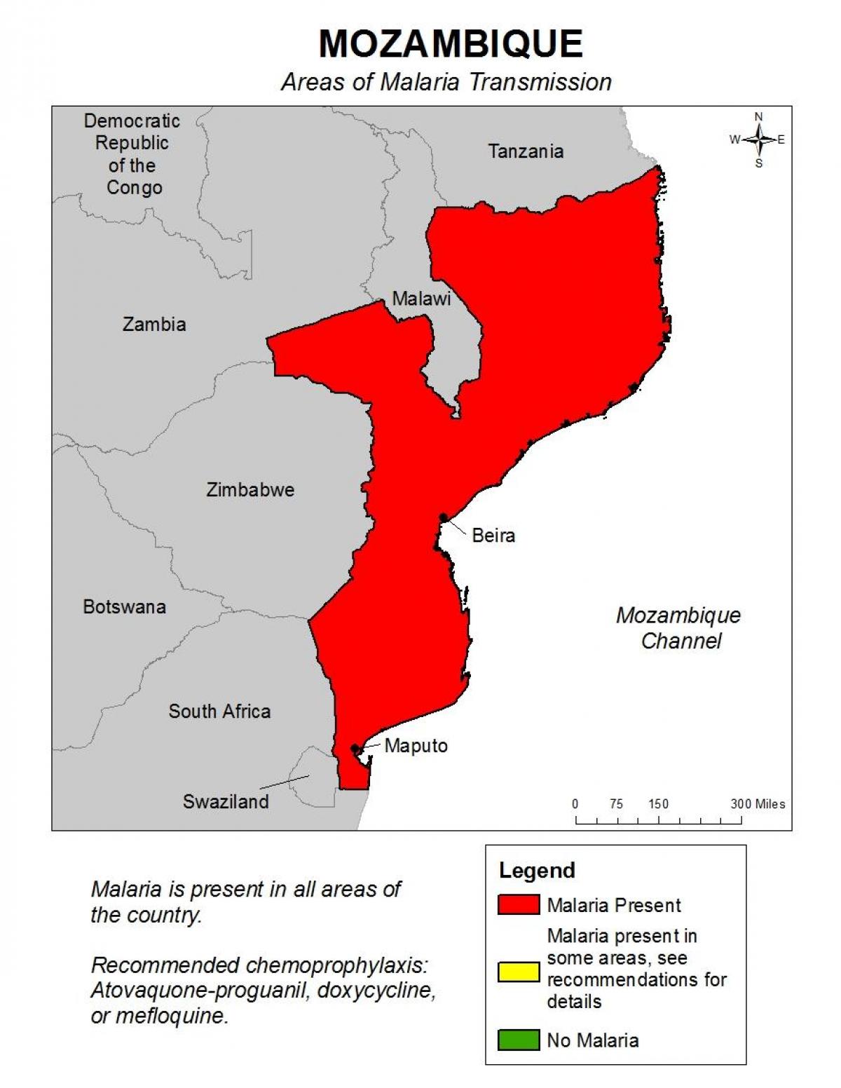 지도 모잠비크의 말라리아
